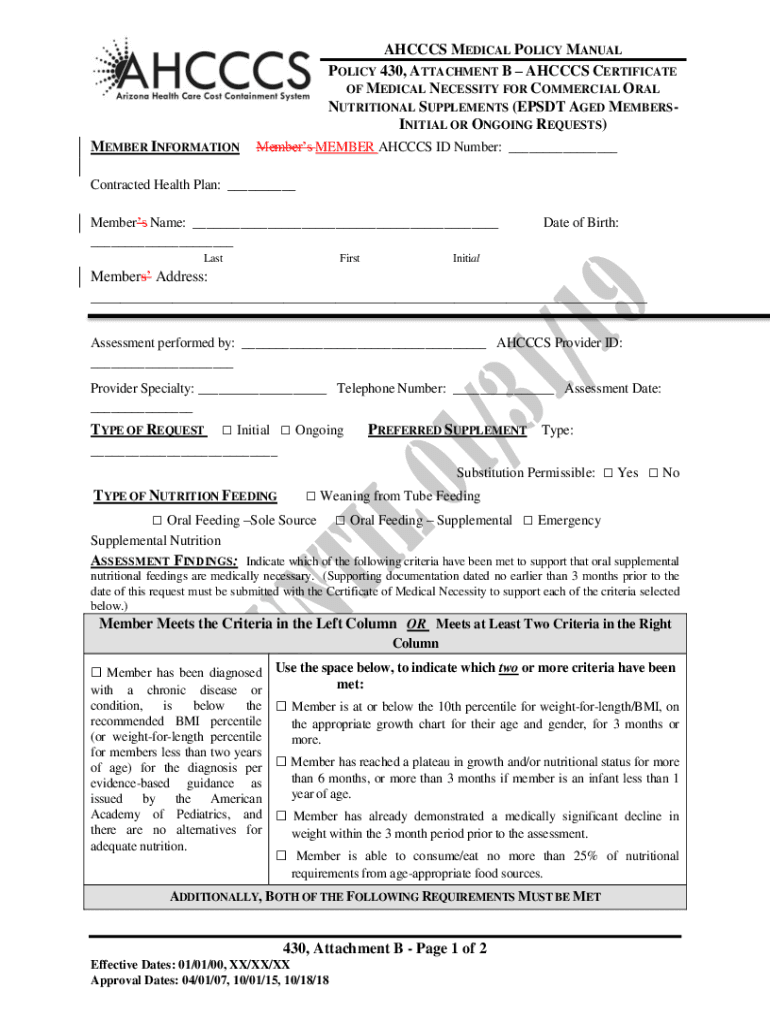 Fillable Online Exhibit 4302 Certificate of Medical Necessity