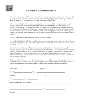 Jr Scientists in the Sea Model Release