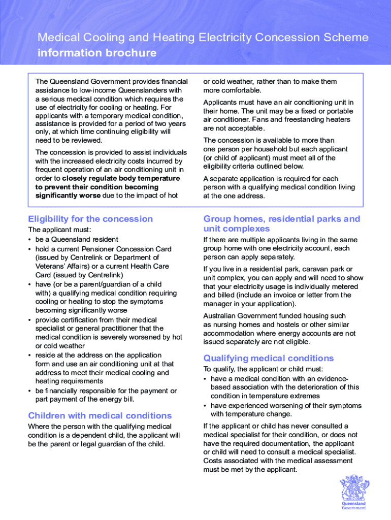 medical cooling concession form Preview on Page 1