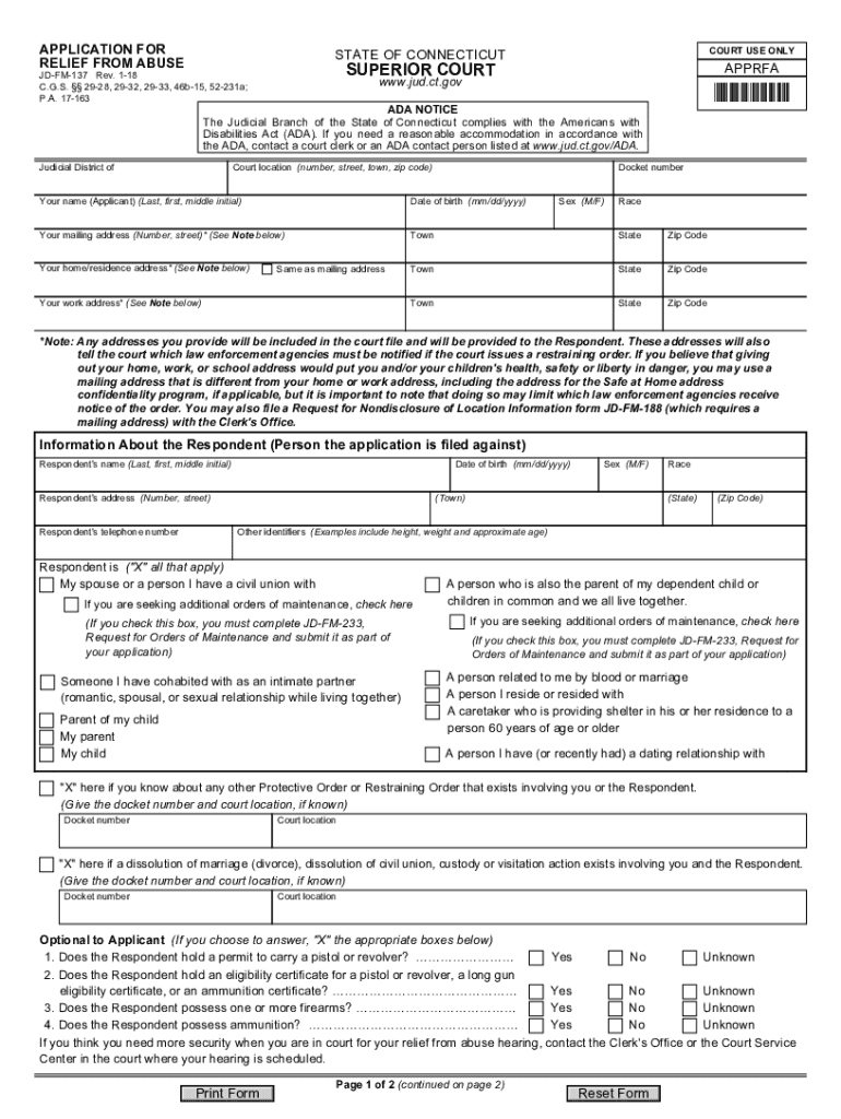 Restraining Order Forms Ct Fill Out Sign Online DocHub