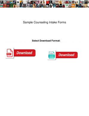 Sample Counseling Intake Forms. Sample Counseling Intake Forms cricket