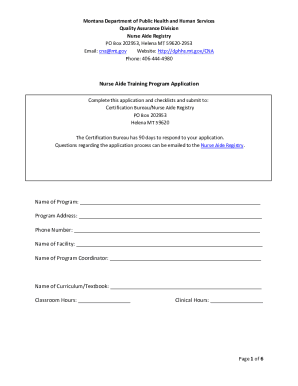 CNA/HHA - Montana Department of Public Health and Human ...