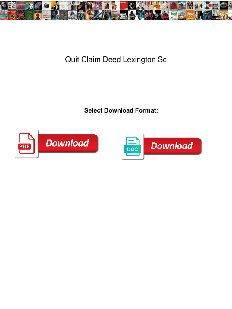 Fillable Online Quit Claim Deed Lexington Sc. Quit Claim Deed Lexington