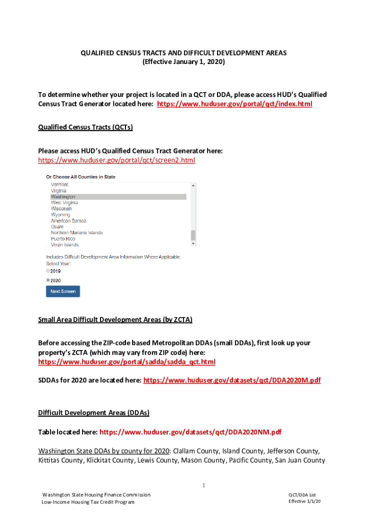 Fillable Online Qualified Census Tracts and Difficult Development Areas