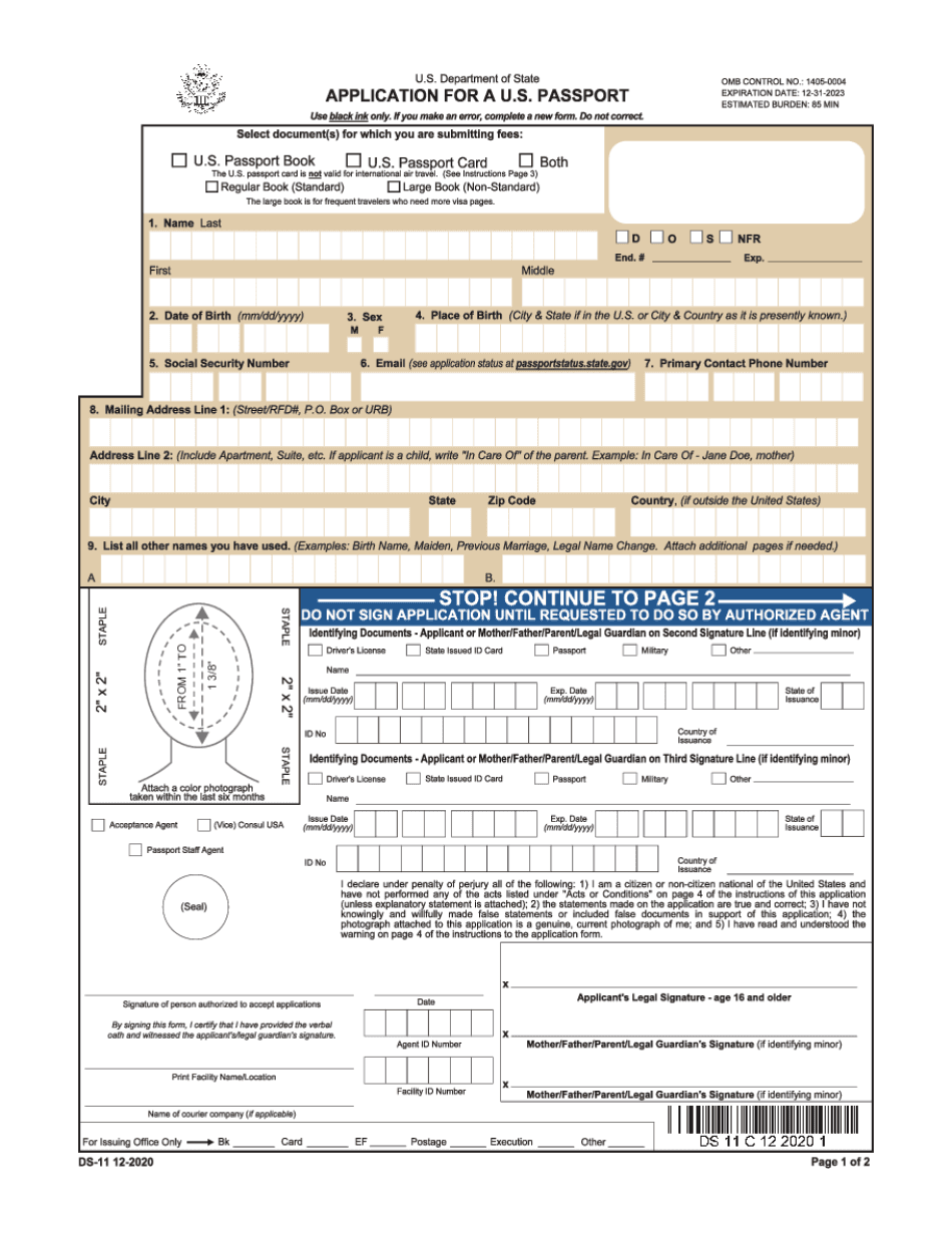 Fill In Form DS-11