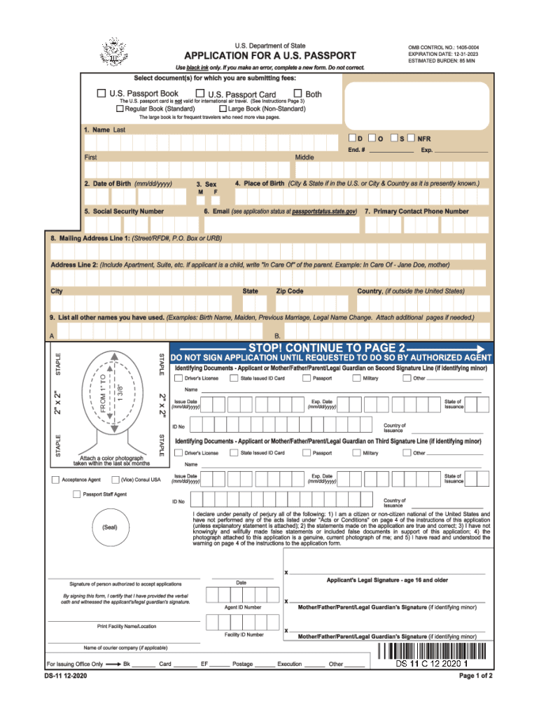 Passport Application Form 2024 Fill Out Sign Online DocHub