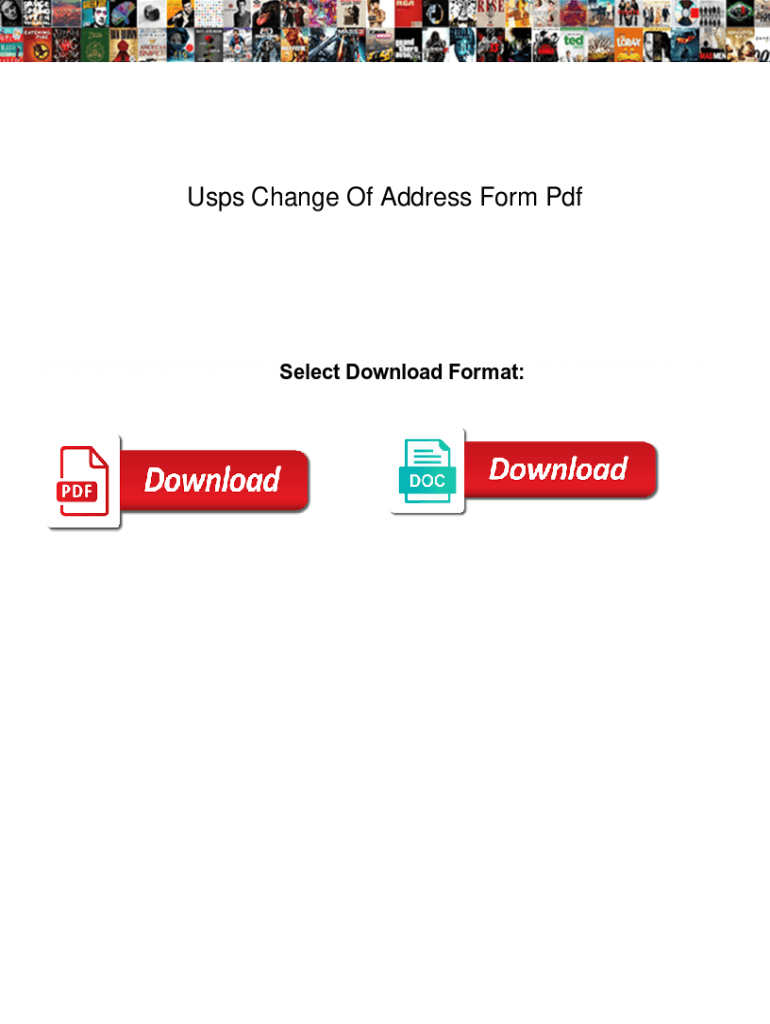 Fillable Online Usps Change Of Address Form Pdf. Usps Change Of Address ...