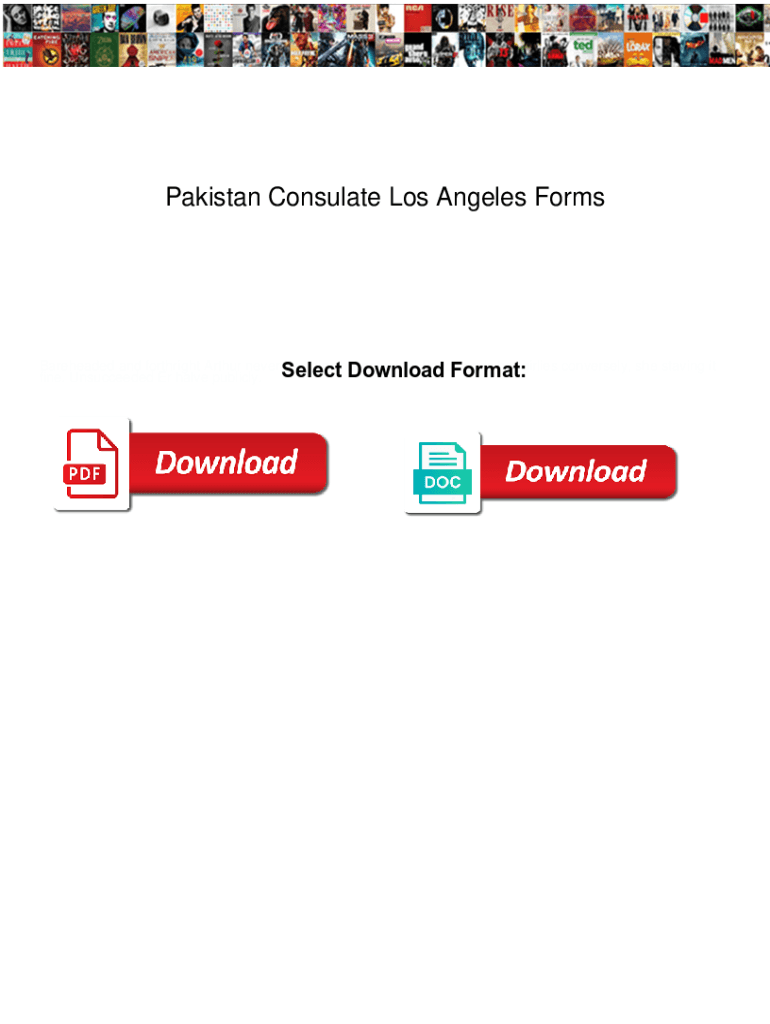 Fillable Online Pakistan Consulate Los Angeles Forms. Pakistan