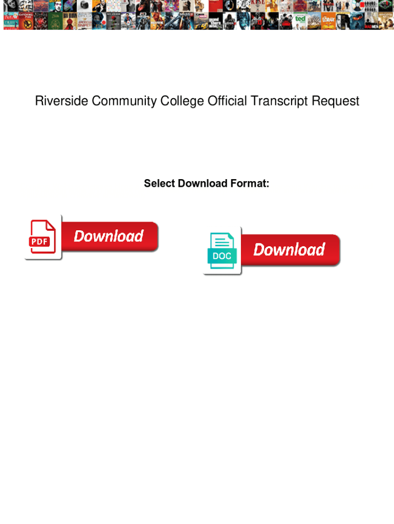 Fillable Online Riverside Community College Official Transcript Request