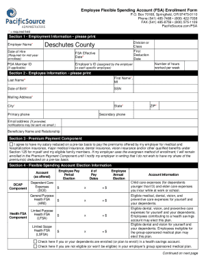 Fillable Online PDF Employee Flexible Spending Account (FSA) Enrollment ...