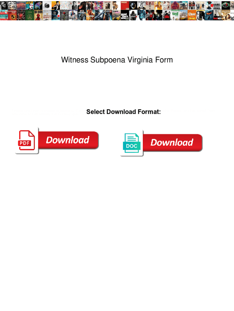 Witness Subpoena Virginia Form Witness Subpoena Virginia Form facut Preview on Page 1