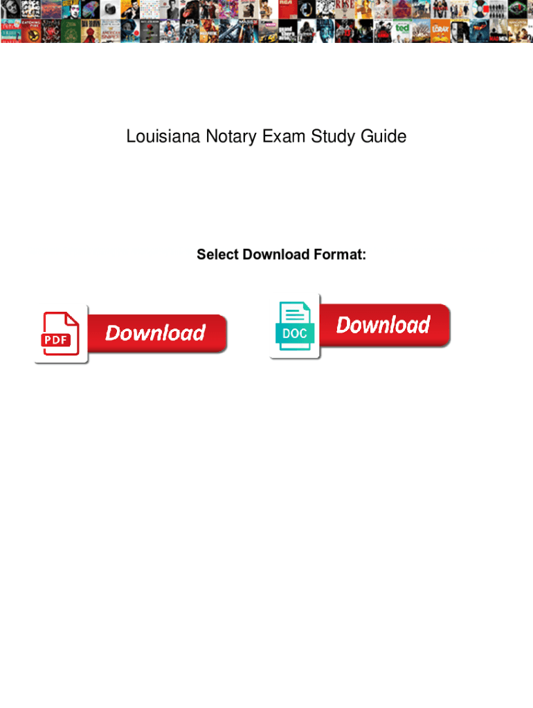 Fillable Online Louisiana Notary Exam Study Guide. Louisiana Notary
