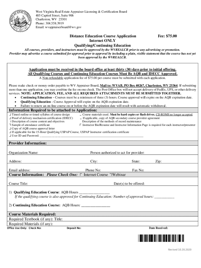 Fillable Online appraiserboard wv Who We Are Real Estate Appraiser