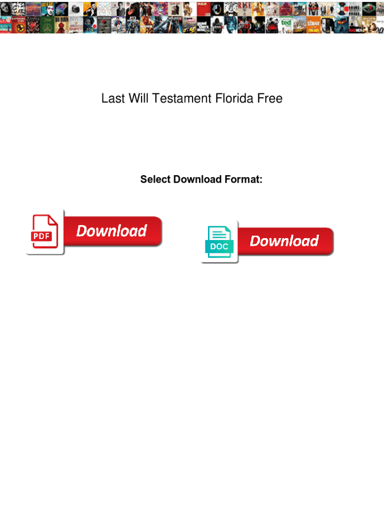 Fillable Online Last Will Testament Florida Free. Last Will Testament ...