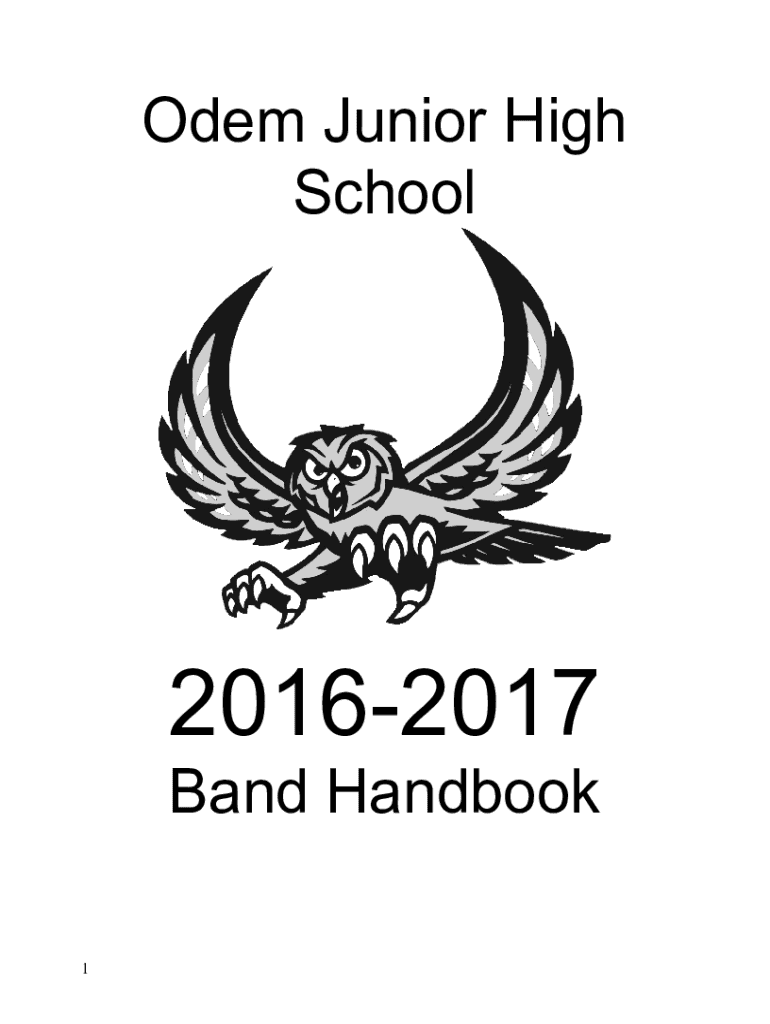 Fillable Online PDF Odem Junior High School Band Handbook Fax Email