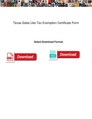 Fillable Online Texas Sales Use Tax Exemption Certificate Form. Texas ...