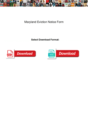 Fillable Online Maryland Eviction Notice Form. Maryland Eviction Notice ...