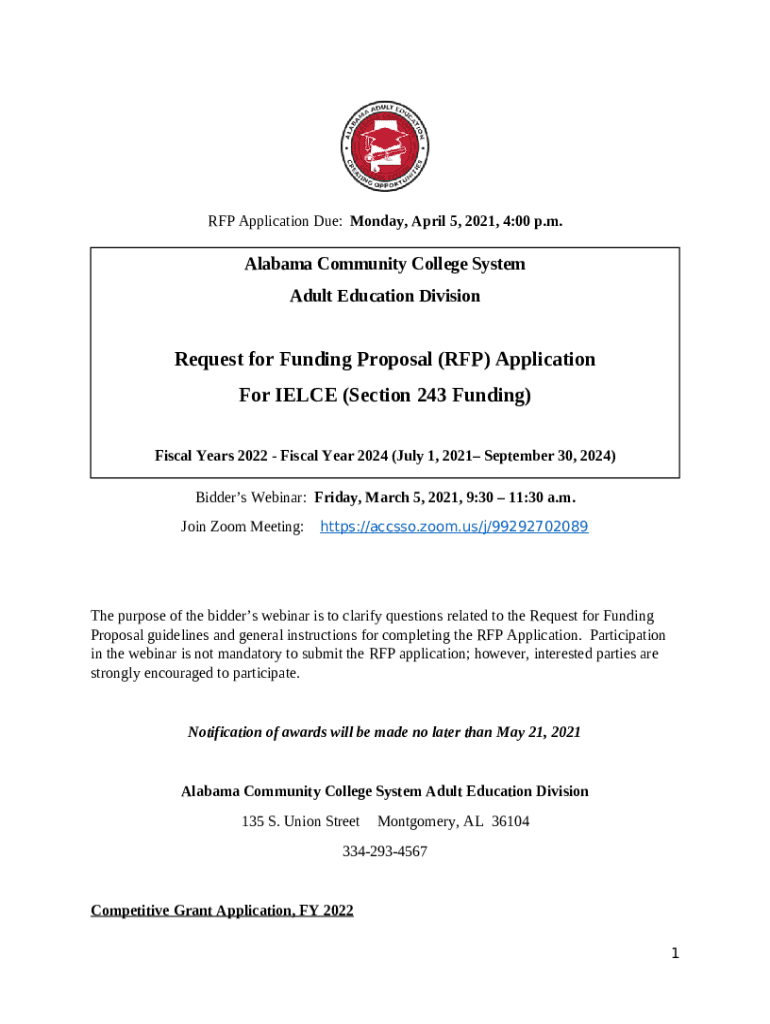 Request for Funding Proposal (RFP) Application (Section ... Doc ...