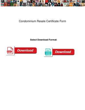 Condominium Resale Certificate Form