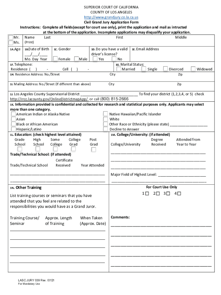 grand jury form Preview on Page 1