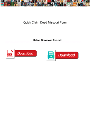 Fillable Online Quick Claim Deed Missouri Form Quick Claim Deed