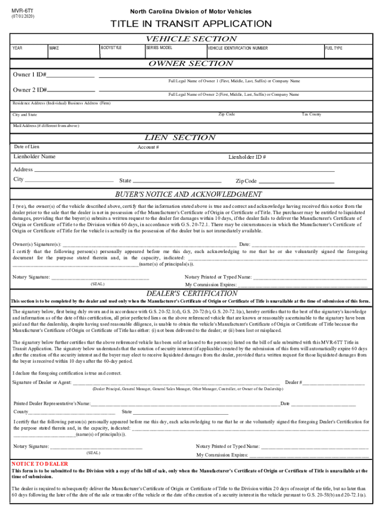 Fillable Online nc demonstration permit for dealer plateDealerships