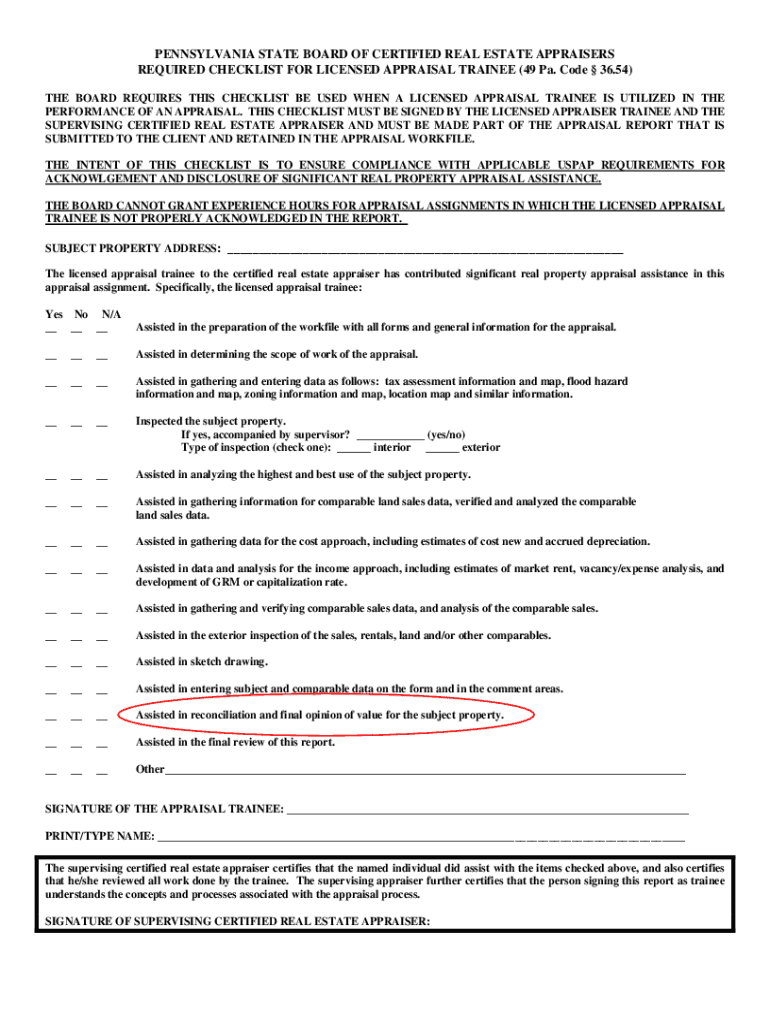 PENNSYLVANIA STATE BOARD OF CERTIFIED REAL ESTATE PA Fill out & sign