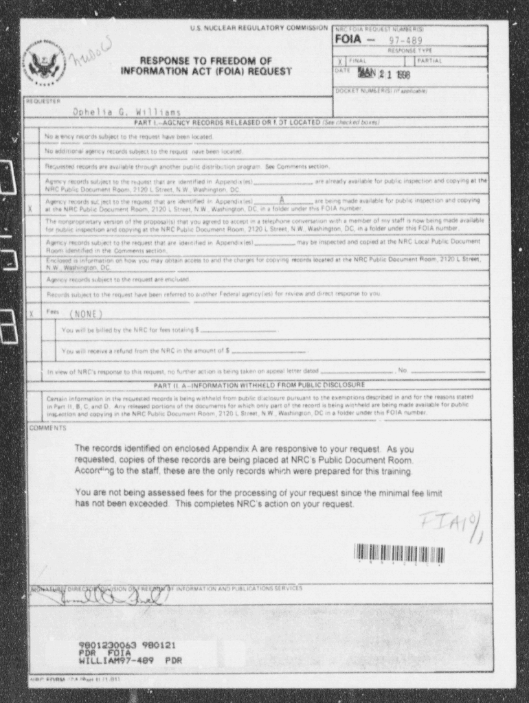 Fillable Online Request Records through the Freedom of Information Act ...