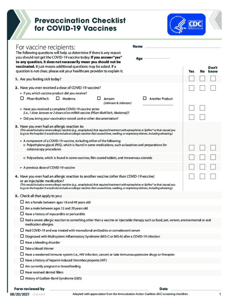 vaccines form Preview on Page 1