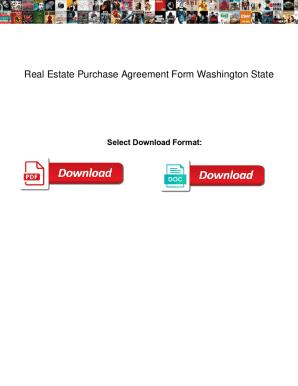 Fillable Online Real Estate Purchase Agreement Form Washington State ...