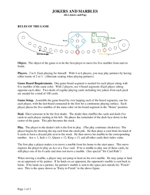 Fillable Online JOKERS AND MARBLES - Fill and Sign Printable Template ...
