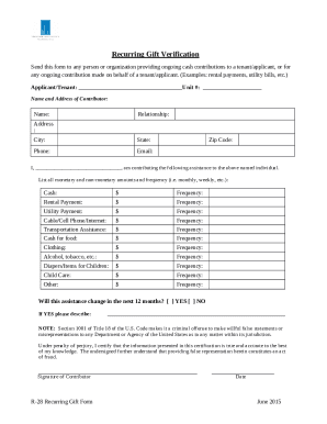 GIFT INCOME VERIFICATION - Spectrum Enterprises