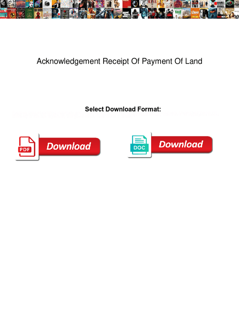 Fillable Online Acknowledgement Receipt Of Payment Of Land ...