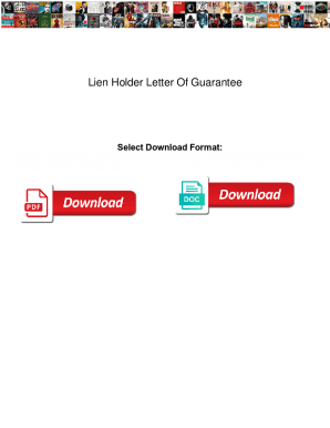 Lien Holder Letter Of Guarantee. Lien Holder Letter Of Guarantee asound