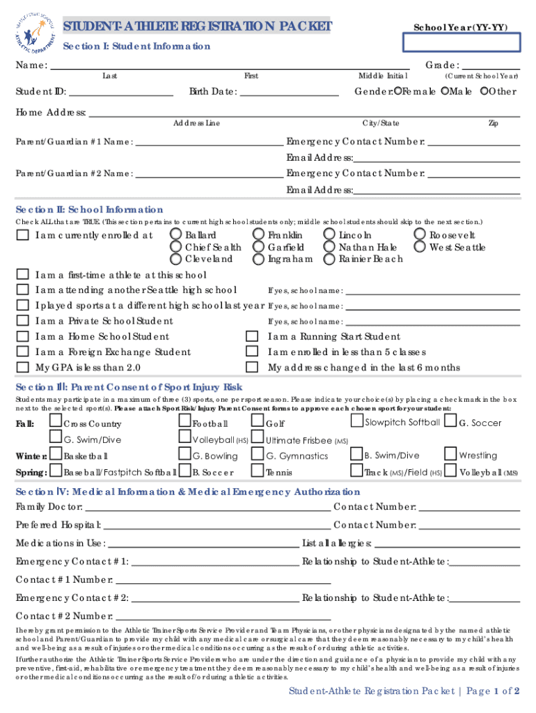 SWIMMER REGISTRATION PACKET - Home - City Swim Project Preview on Page 1