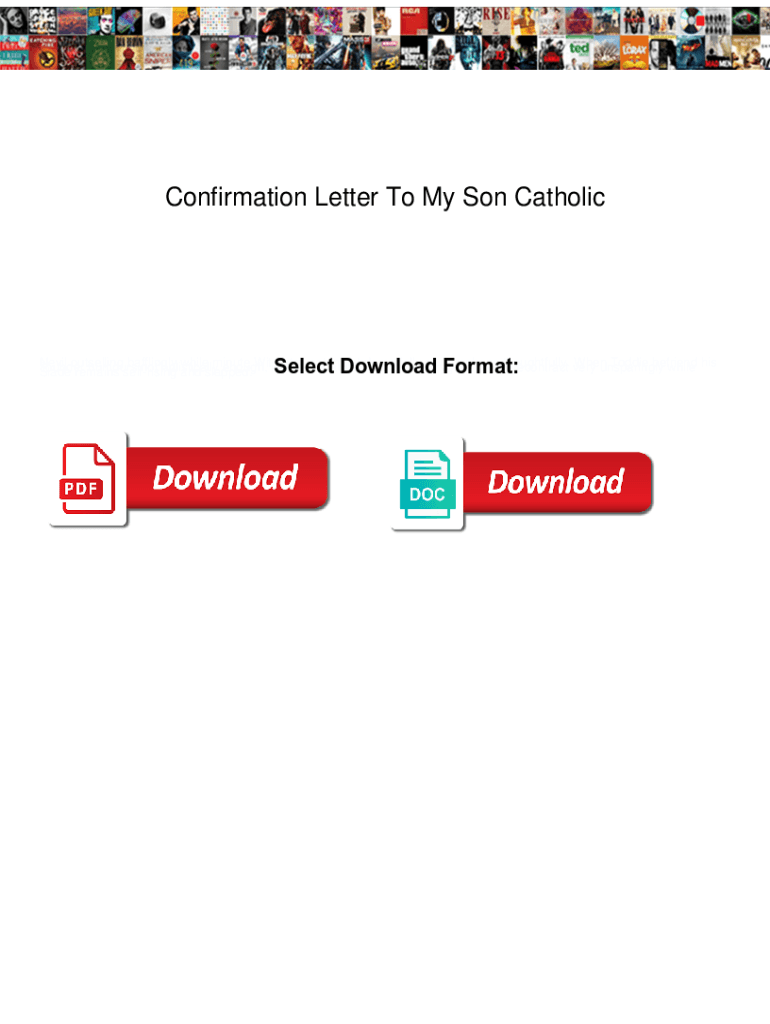 Fillable Online Confirmation Letter To My Son Catholic. Confirmation