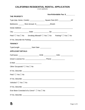 California Residential Rental Application
