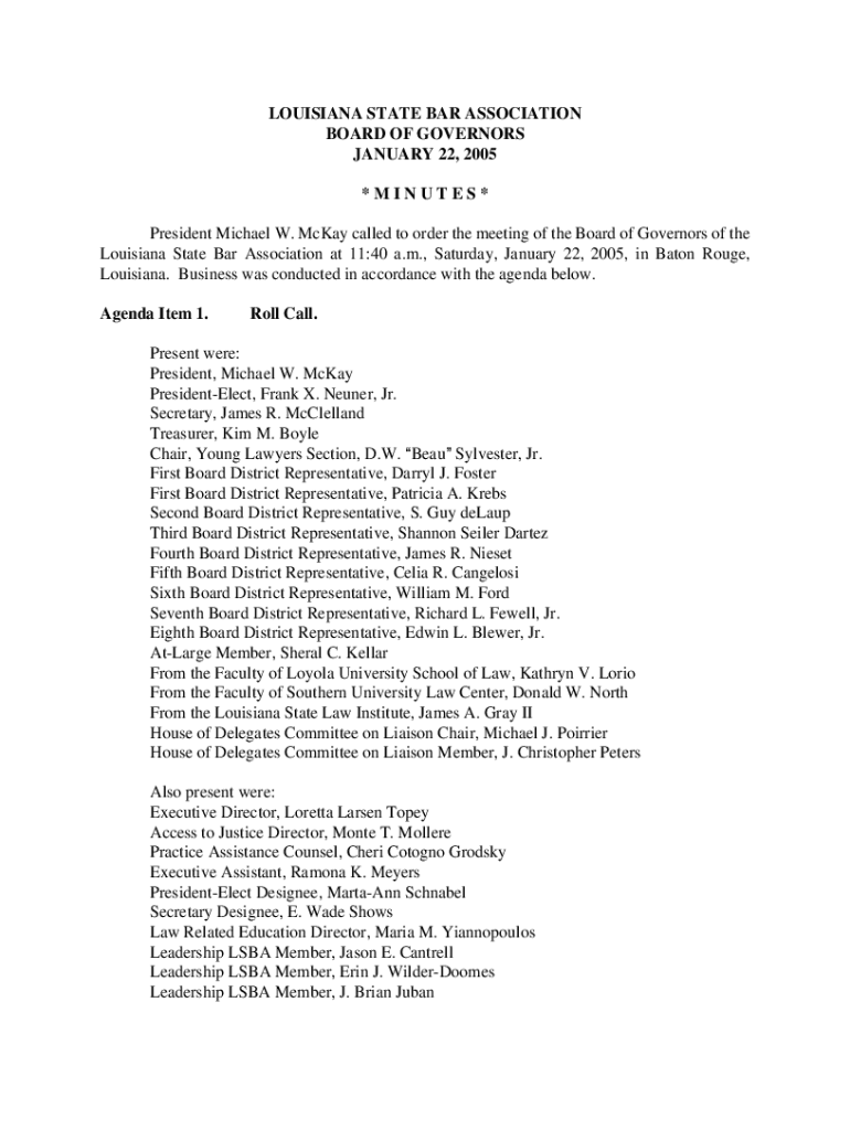 Fillable Online LOUISIANA STATE BAR ASSOCIATION BOARD OF Fax Email