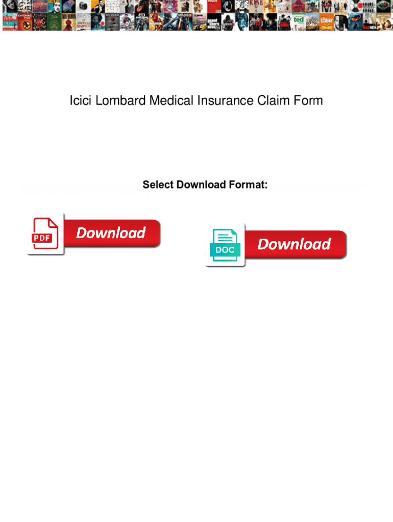 Fillable Online Icici Lombard Medical Insurance Claim Form. Icici
