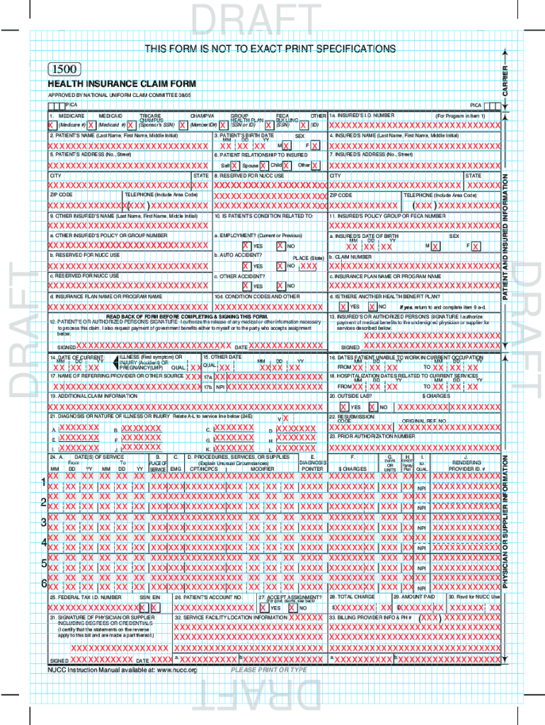 Fillable Online Health Insurance Claim Form Nucc Pdf Fill Online