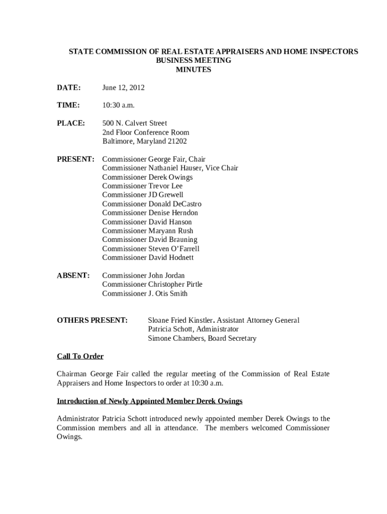 STATE COMMISSION OF REAL ESTATE dllr.state.md.us Doc Template