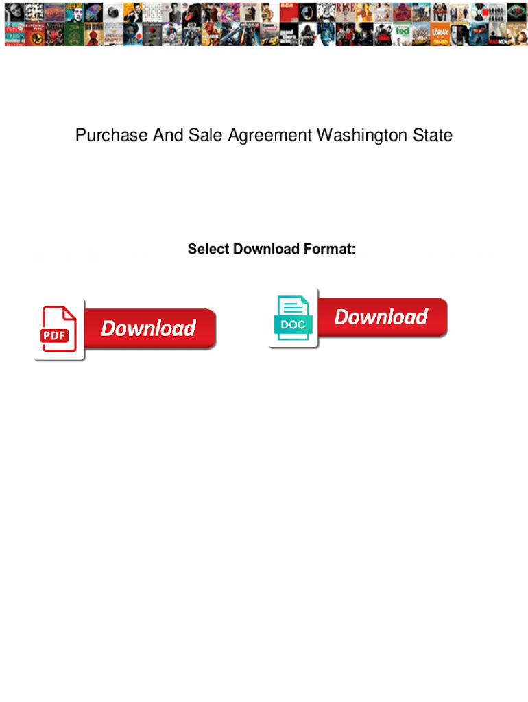 Fillable Online Purchase And Sale Agreement Washington State. Purchase