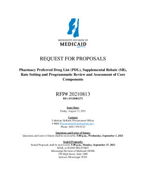 Fillable Online medicaid ms REQUEST FOR PROPOSALS - medicaid.ms.gov Fax ...