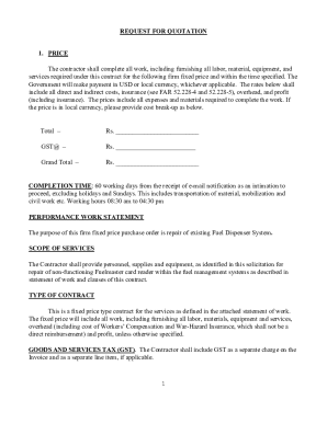 1 REQUEST FOR QUOTATION 1. PRICE The contractor shall ...