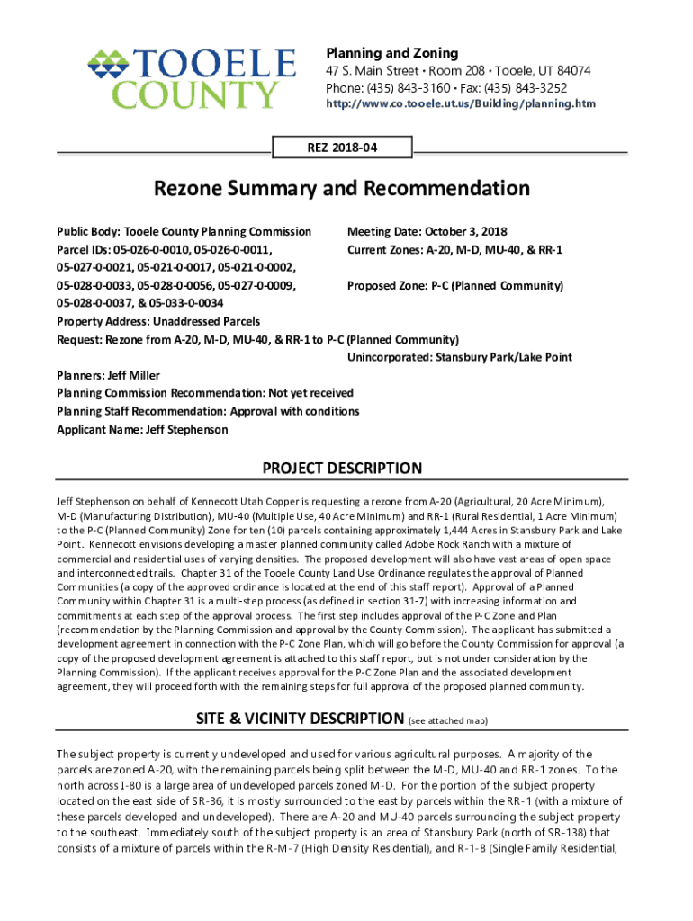 Fillable Online Stansbury Park Zoning Map Lake Livingston State Park