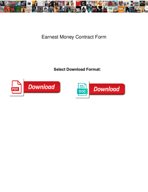 Fillable Online Earnest Money Contract Form. Earnest Money Contract ...