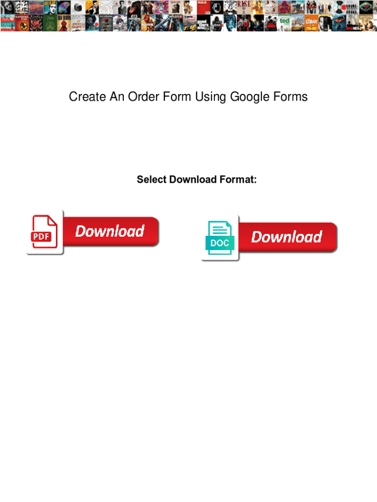 Fillable Online Create An Order Form Using Google Forms Create An 