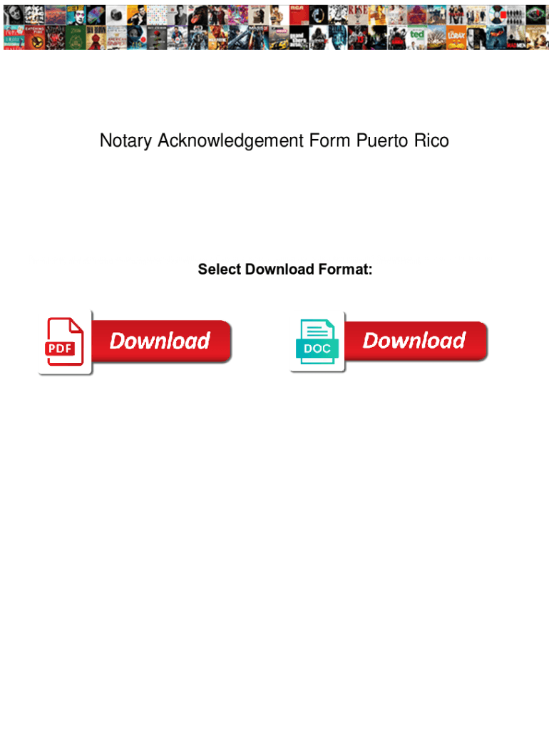 Fillable Online Notary Acknowledgement Form Puerto Rico. Notary