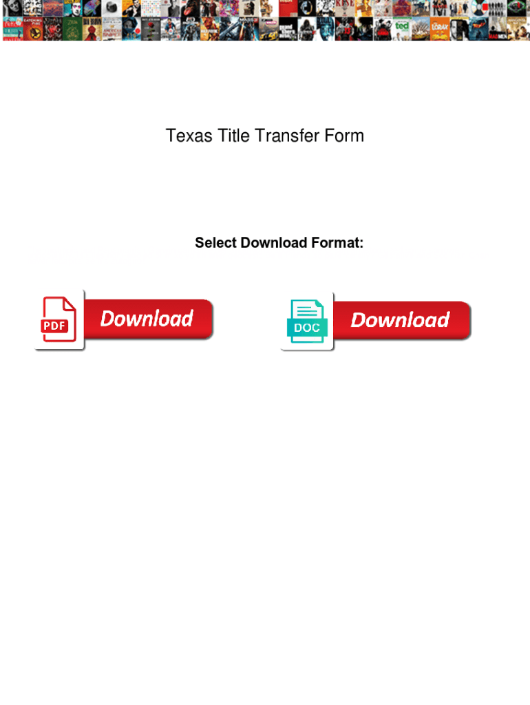 Fillable Online Texas Title Transfer Form. Texas Title Transfer Form ...