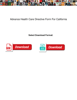 Fillable Online Advance Health Care Directive Form For California ...